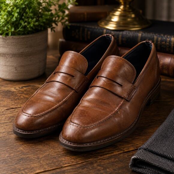 Cole Haan Grand 360 Men\'s 12M Brown Leather Penny Loafers Slip On Dress Preppy main image 4